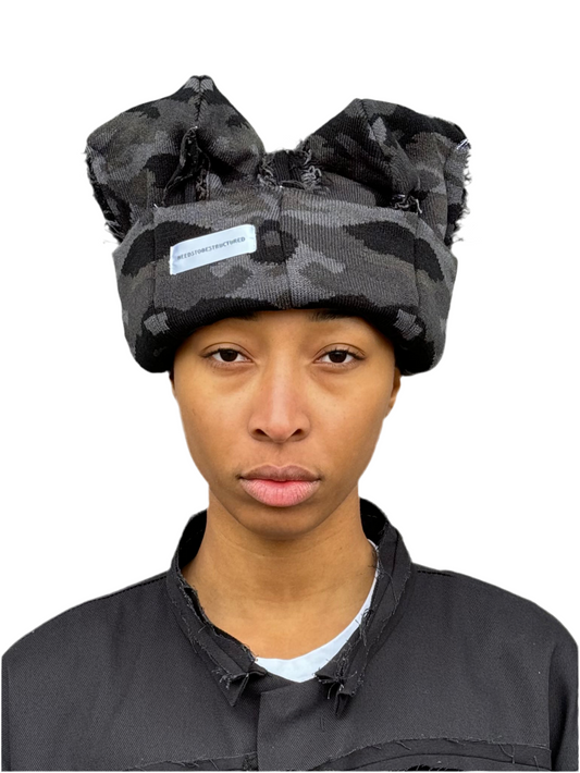DOUBLE BEANIES MILITARY BLACK